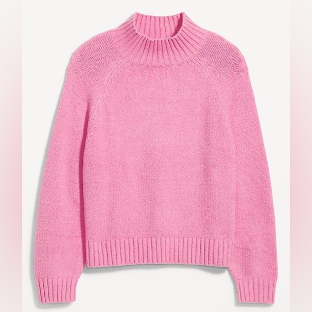Pink Mock-Neck Sweater